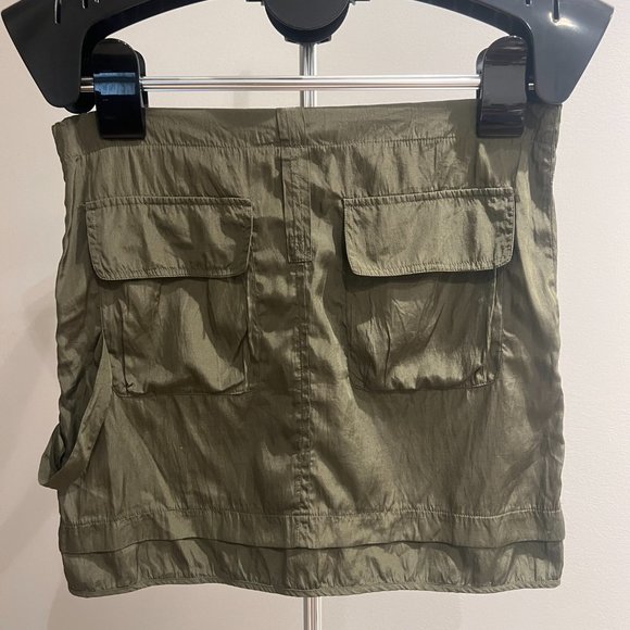 Benetton Dark Green Silk-blend Skirt - Picture 3 of 7